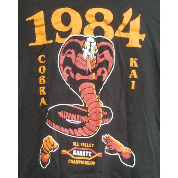 The Karate Kid 1984 Cobra Kai All Valley Karate Championship Black T-Shirt Sz XL - Picture 2 of 4